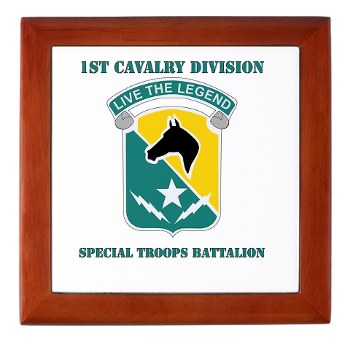 STB - M01 - 03 - DUI - 1st Cav Div - Special Troops Bn with Text - Keepsake Box
