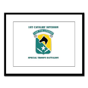 STB - M01 - 02 - DUI - 1st Cav Div - Special Troops Bn with Text - Large Framed Print