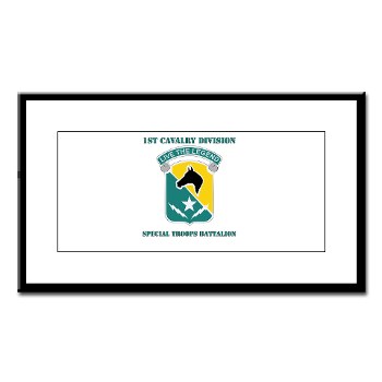 STB - M01 - 02 - DUI - 1st Cav Div - Special Troops Bn with Text - Small Framed Print