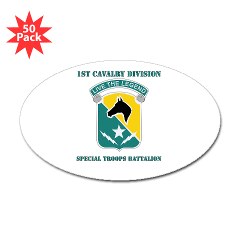 STB - M01 - 01 - DUI - 1st Cav Div - Special Troops Bn with Text - Sticker (Oval 50 pk)