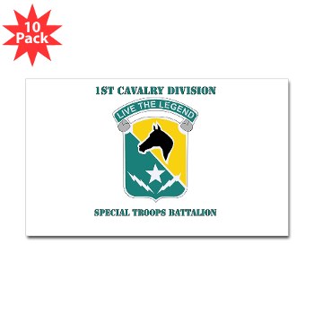 STB - M01 - 01 - DUI - 1st Cav Div - Special Troops Bn with Text - Sticker (Rectangle 10 pk)
