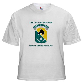 STB - A01 - 04 - DUI - 1st Cav Div - Special Troops Bn with Text - White T-Shirt - Click Image to Close