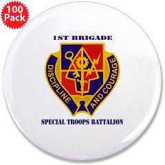 STB1B - M01 - 01 - DUI - Special Troops Battalion, 1st Brigade with Text - 3.5" Button (100 pack)