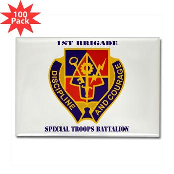 STB1B - M01 - 01 - DUI - Special Troops Battalion, 1st Brigade with Text - Rectangle Magnet (100 pack)