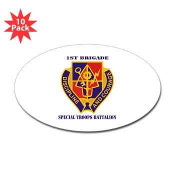 STB1B - M01 - 01 - DUI - Special Troops Battalion, 1st Brigade with Text - Sticker (Oval 10 pk)
