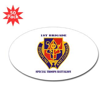 STB1B - M01 - 01 - DUI - Special Troops Battalion, 1st Brigade with Text - Sticker (Oval 50 pk)