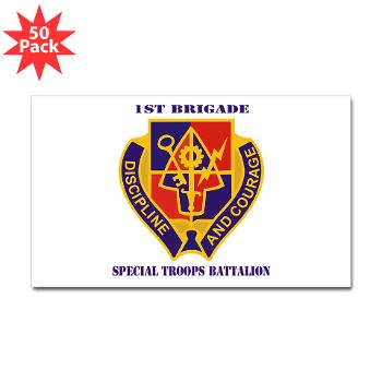 STB1B - M01 - 01 - DUI - Special Troops Battalion, 1st Brigade with Text - Sticker (Rectangle 50 pk)