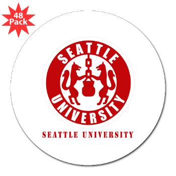 SU - M01 - 01 - SSI - ROTC - Seattle University with Text - 3" Lapel Sticker (48 pk) - Click Image to Close