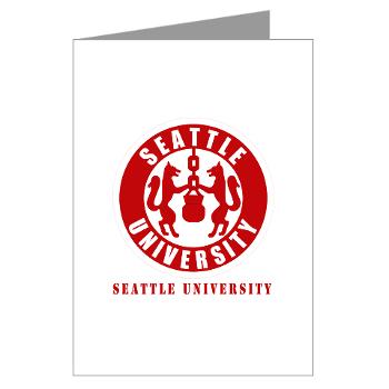 SU - M01 - 02 - SSI - ROTC - Seattle University with Text - Greeting Cards (Pk of 10)