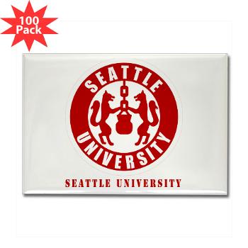 SU - M01 - 01 - SSI - ROTC - Seattle University with Text - Rectangle Magnet (100 pack