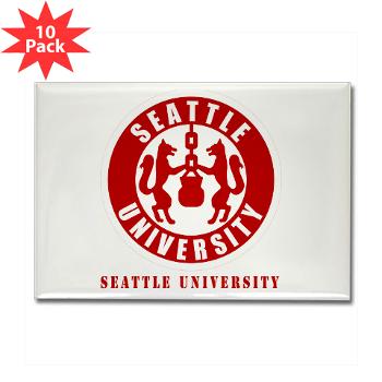SU - M01 - 01 - SSI - ROTC - Seattle University with Text - Rectangle Magnet (10 pack