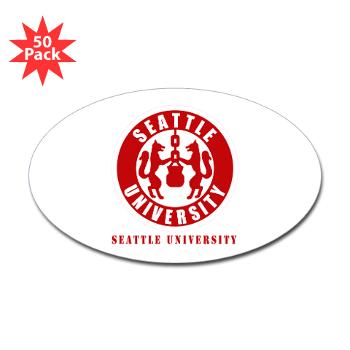 SU - M01 - 01 - SSI - ROTC - Seattle University with Text - Sticker (Oval 50 pk) - Click Image to Close
