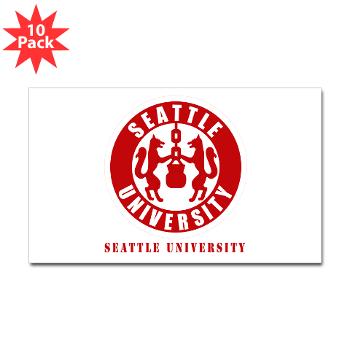 SU - M01 - 01 - SSI - ROTC - Seattle University with Text - Sticker (Rectangle 10 pk