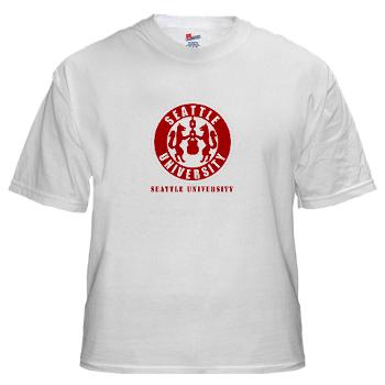 SU - A01 - 04 - SSI - ROTC - Seattle University with Text - White t-Shirt