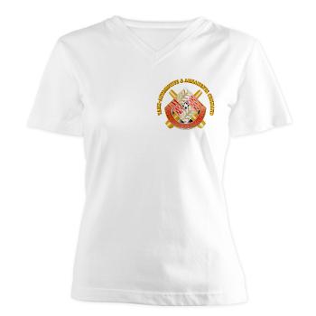 TACOM - A01 - 04 - TACOM Life Cycle Management Command with Text - Women's V-Neck T-Shirt
