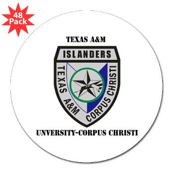 TAMUCC - M01 - 01 - SSI - ROTC - Texas A&M Unversity-Corpus Christi with Text - 3" Lapel Sticker (48 pk) - Click Image to Close