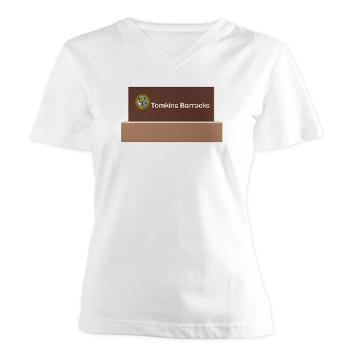 TBarracks - A01 - 04 - Tompkins Barracks - Women's V-Neck T-Shirt