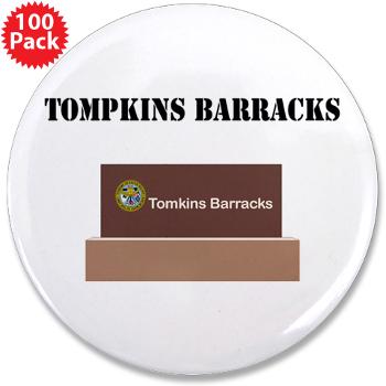 TBarracks - M01 - 01 - Tompkins Barracks with Text - 3.5" Button (100 pack)