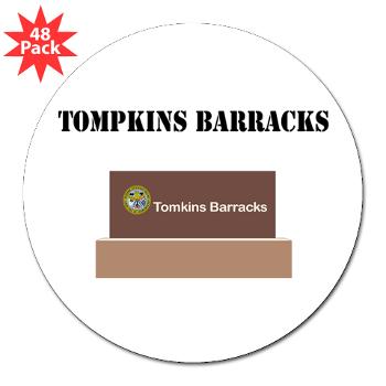 TBarracks - M01 - 01 - Tompkins Barracks with Text - 3" Lapel Sticker (48 pk)