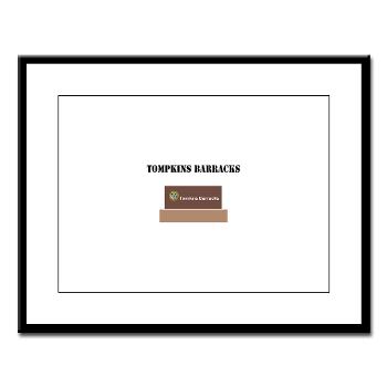 TBarracks - M01 - 02 - Tompkins Barracks with Text - Large Framed Print