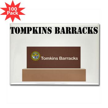 TBarracks - M01 - 01 - Tompkins Barracks with Text - Rectangle Magnet (100 pack)