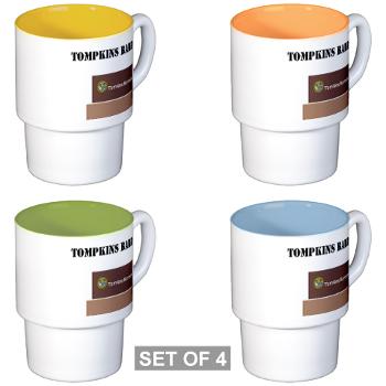 TBarracks - M01 - 03 - Tompkins Barracks with Text - Stackable Mug Set (4 mugs)