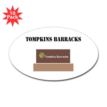TBarracks - M01 - 01 - Tompkins Barracks with Text - Sticker (Oval 10 pk)