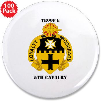 TE5C - M01 - 01 - DUI - Troop E, 5th Cavalry with Text 3.5" Button (100 pack)