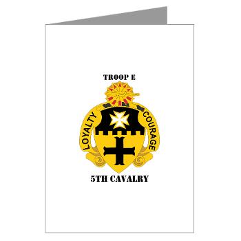 TE5C - M01 - 02 - DUI - Troop E, 5th Cavalry with Text Greeting Cards (Pk of 20)