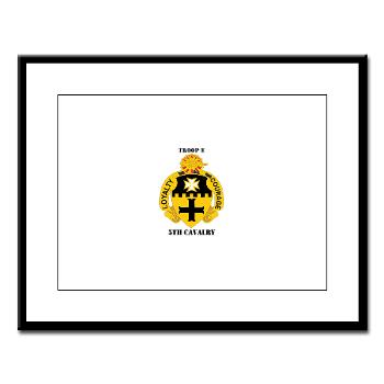 TE5C - M01 - 02 - DUI - Troop E, 5th Cavalry with Text Large Framed Print