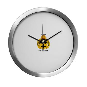 TE5C - M01 - 03 - DUI - Troop E, 5th Cavalry with Text Modern Wall Clock