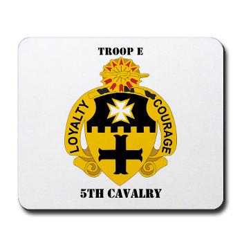 TE5C - M01 - 03 - DUI - Troop E, 5th Cavalry with Text Mousepad