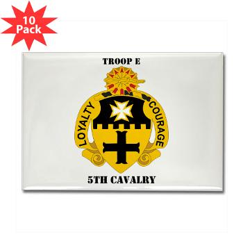 TE5C - M01 - 01 - DUI - Troop E, 5th Cavalry with Text Rectangle Magnet (10 pack)