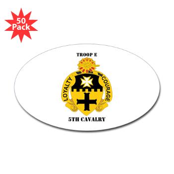 TE5C - M01 - 01 - DUI - Troop E, 5th Cavalry with Text Sticker (Oval 50 pk)