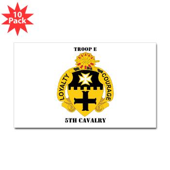 TE5C - M01 - 01 - DUI - Troop E, 5th Cavalry with Text Sticker (Rectangle 10 pk)
