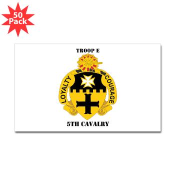 TE5C - M01 - 01 - DUI - Troop E, 5th Cavalry with Text Sticker (Rectangle 50 pk)