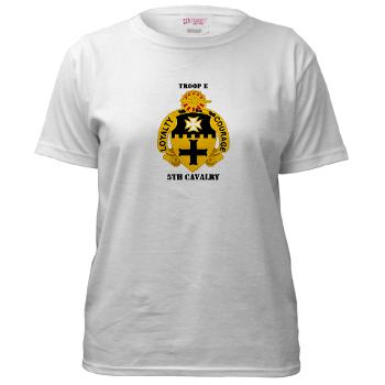 TE5C - A01 - 04 - DUI - Troop E, 5th Cavalry with Text Women's T-Shirt