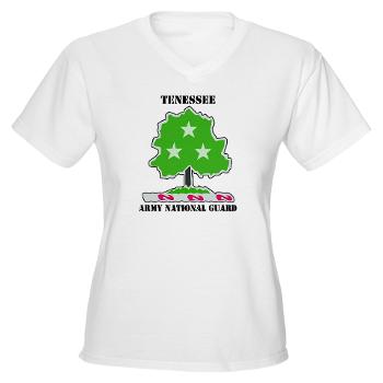 TNARNG - A01 - 04 - DUI - TENESSEE Army National Guard with text - Women's V-Neck T-Shirt