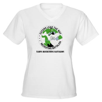 TRB - A01 - 04 - DUI - Tampa Recruiting Battalion with Text - Women's V-Neck T-Shirt