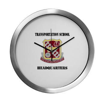 TSTSH - M01 - 03 - DUI - Transportation School - Headquarters with Text Modern Wall Clock
