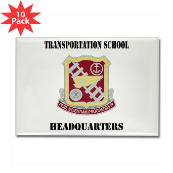TSTSH - M01 - 01 - DUI - Transportation School - Headquarters with Text Rectangle Magnet (10 pack)