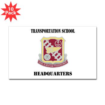 TSTSH - M01 - 01 - DUI - Transportation School - Headquarters with Text Sticker (Rectangle 10 pk)