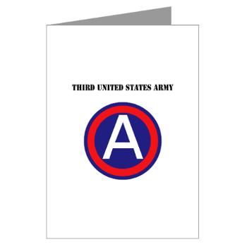 TUSA - M01 - 02 - Third United States Army with Text - Greeting Cards (Pk of 20)