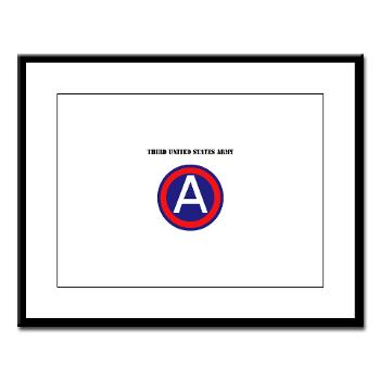 TUSA - M01 - 02 - Third United States Army with Text - Large Framed Print