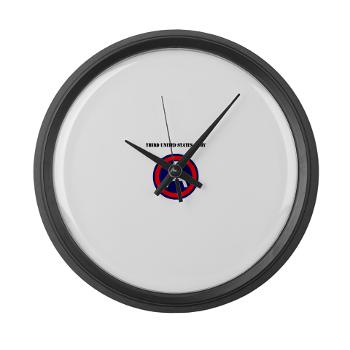 TUSA - M01 - 03 - Third United States Army with Text - Large Wall Clock