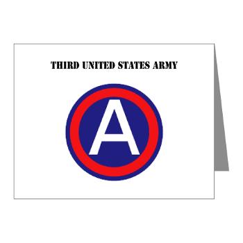 TUSA - M01 - 02 - Third United States Army with Text - Note Cards (Pk of 20)