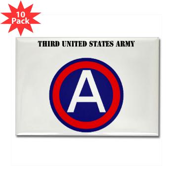TUSA - M01 - 01 - Third United States Army with Text - Rectangle Magnet (10 pack)