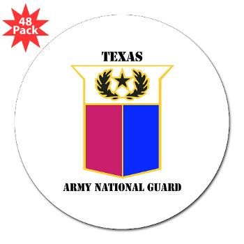 TXARNG - M01 - 01 - DUI - Texas Army National Guard with Text - 3" Lapel Sticker (48 pk) - Click Image to Close