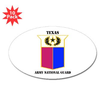 TXARNG - M01 - 01 - DUI - Texas Army National Guard with Text - Sticker (Oval 10 pk) - Click Image to Close