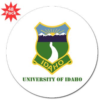UI - M01 - 01 - SSI - ROTC - University of Idaho with Text - 3" Lapel Sticker (48 pk) - Click Image to Close